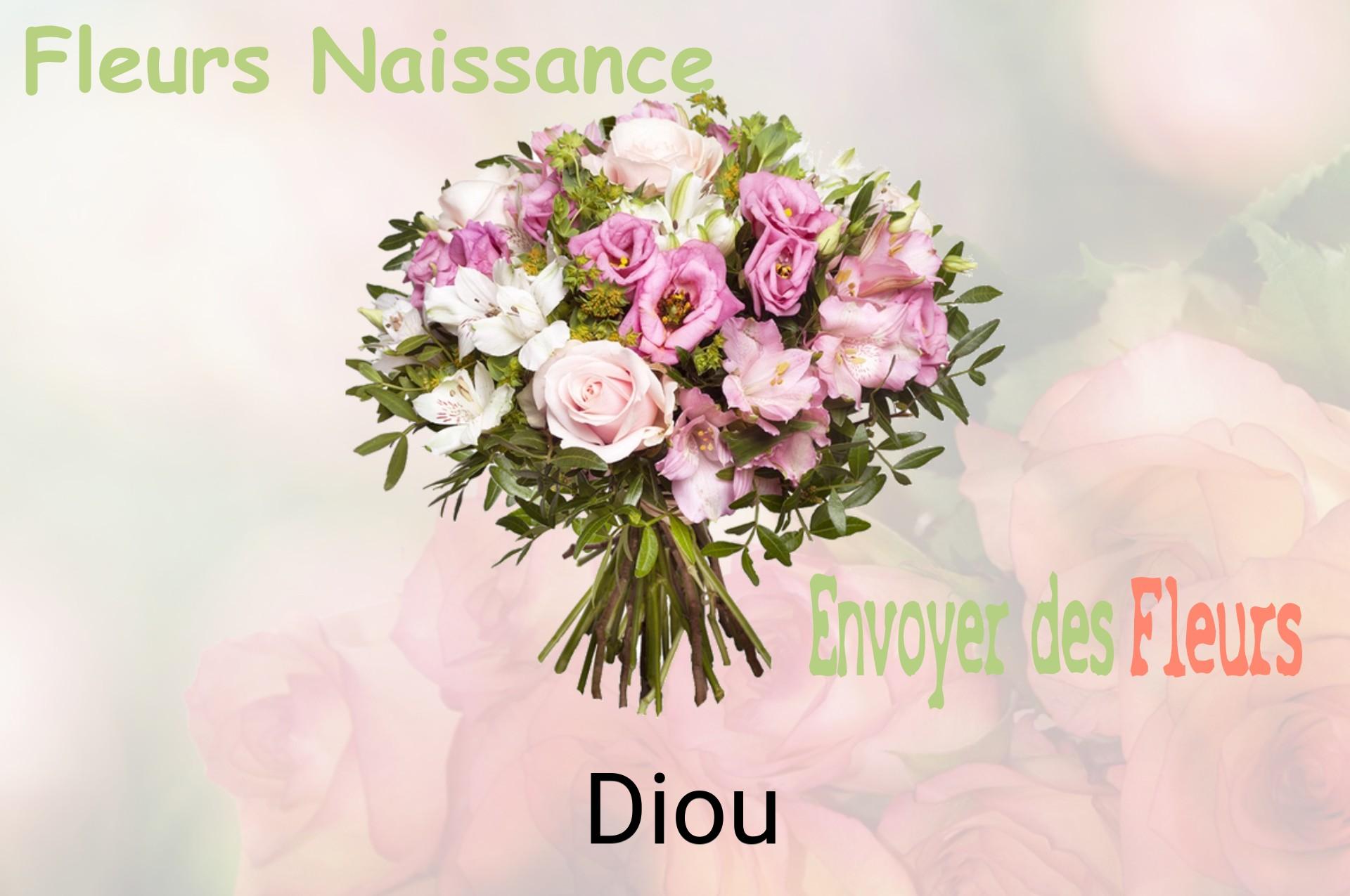Bouquet de fleurs de naissance livré à Diou