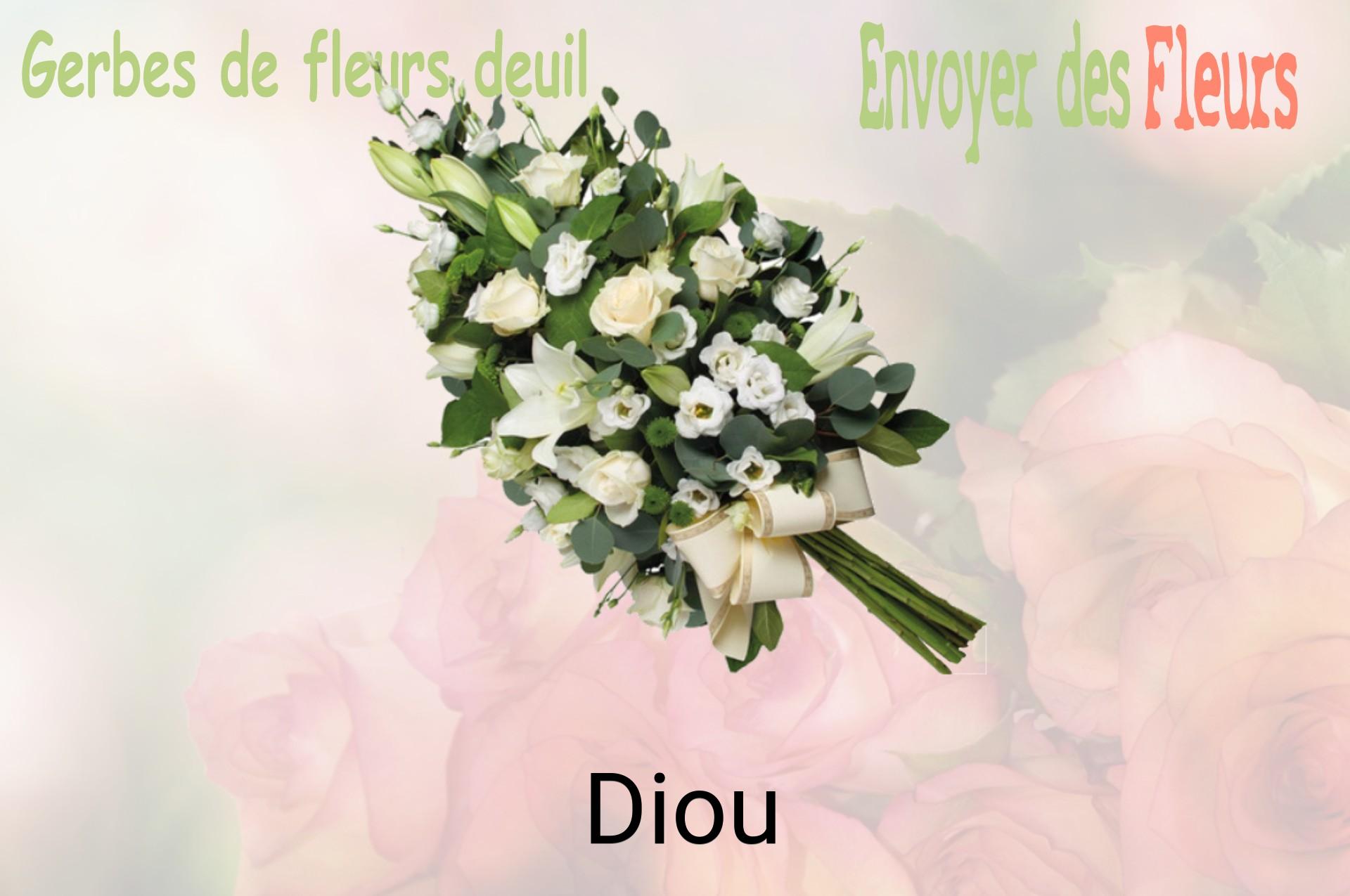 Gerbe de fleurs de deuil livrée à Diou